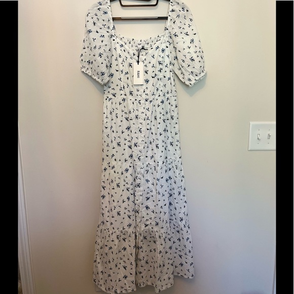 NEW RAHI Nicola Midi Dress Blue & White Floral - Picture 8 of 9